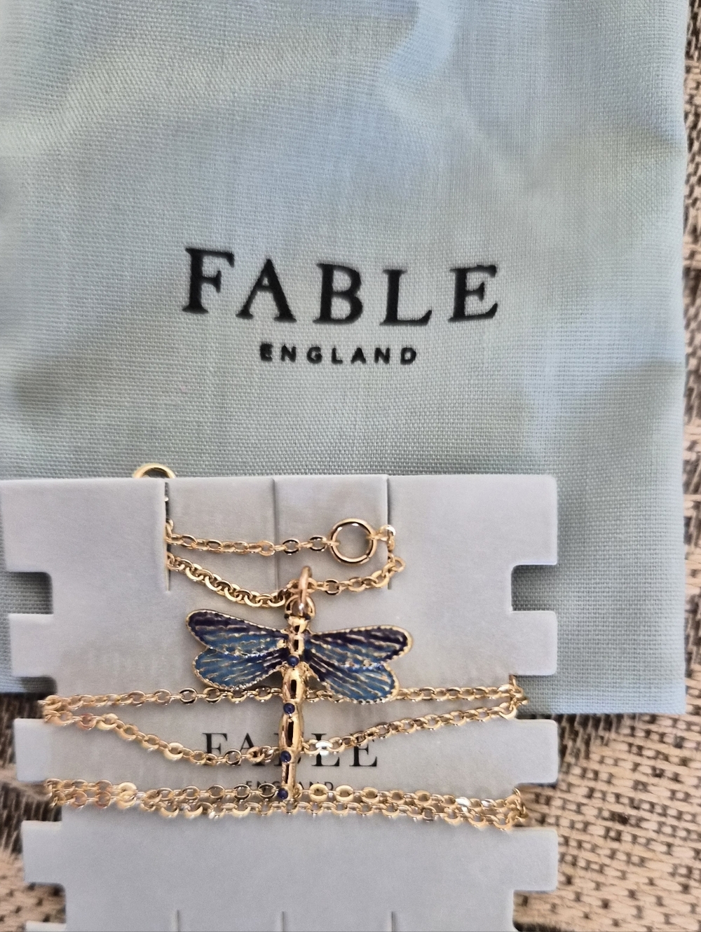 NWT Fable England Dragonfly Necklace